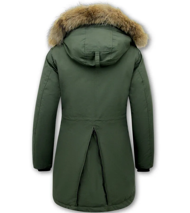 MUJER PARKA CAPUCHA PELO  7602  VERDE